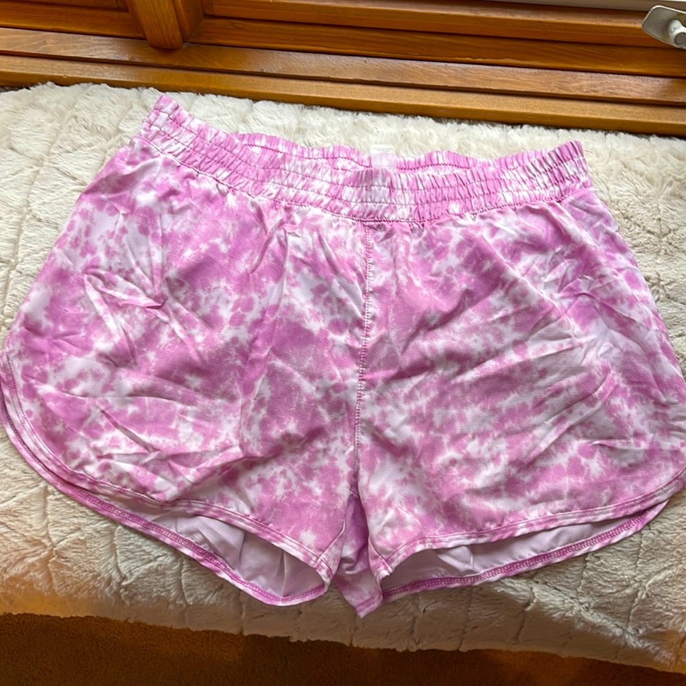 Pink and White Running Shorts
